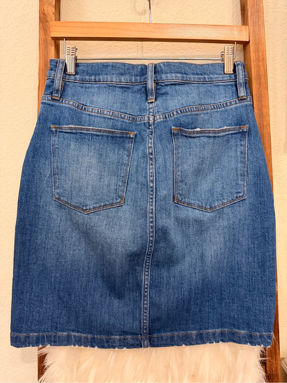 J. Crew Blue Denim Button-Front Skirt - Picture 2 of 4